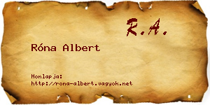 Róna Albert névjegykártya